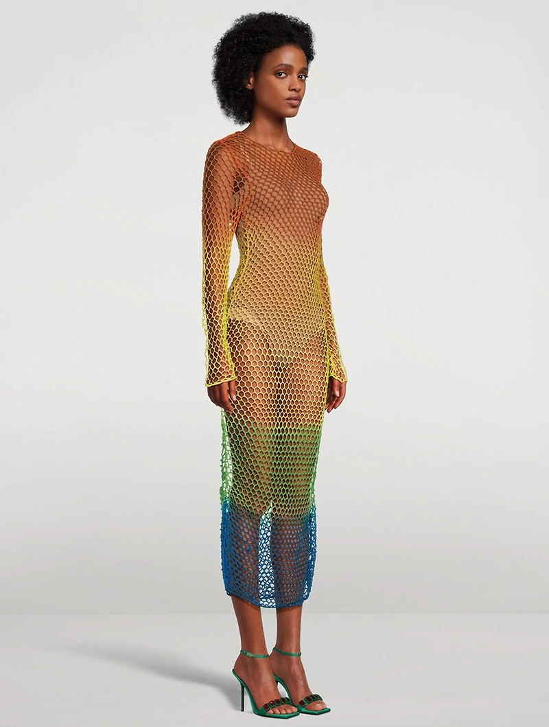 Colourblock Crochet Maxi Dress