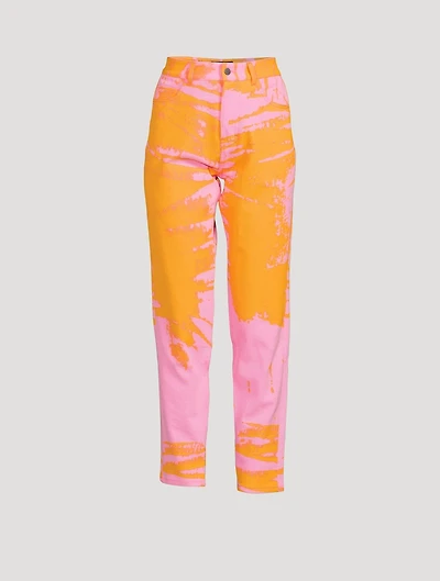 Printed Straight-Leg Jeans
