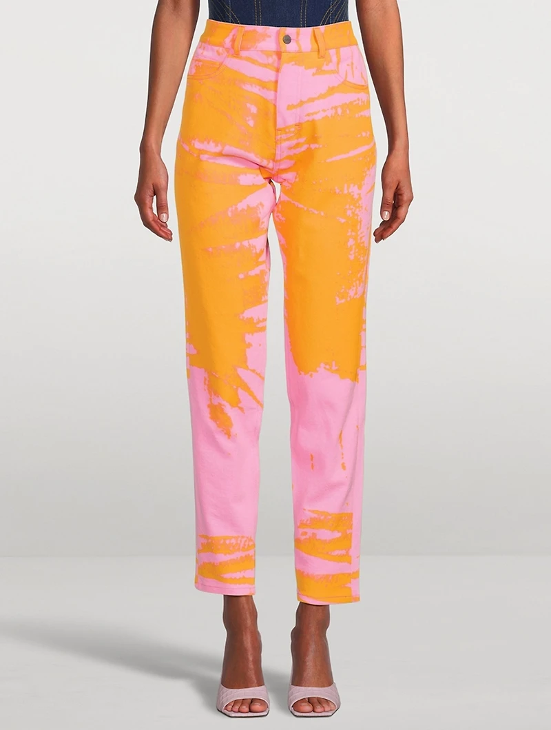 Printed Straight-Leg Jeans