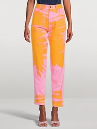 Printed Straight-Leg Jeans