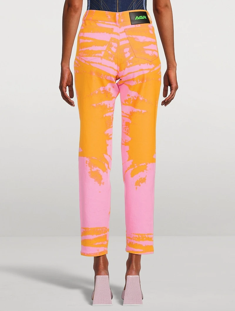Printed Straight-Leg Jeans