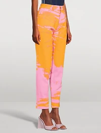 Printed Straight-Leg Jeans