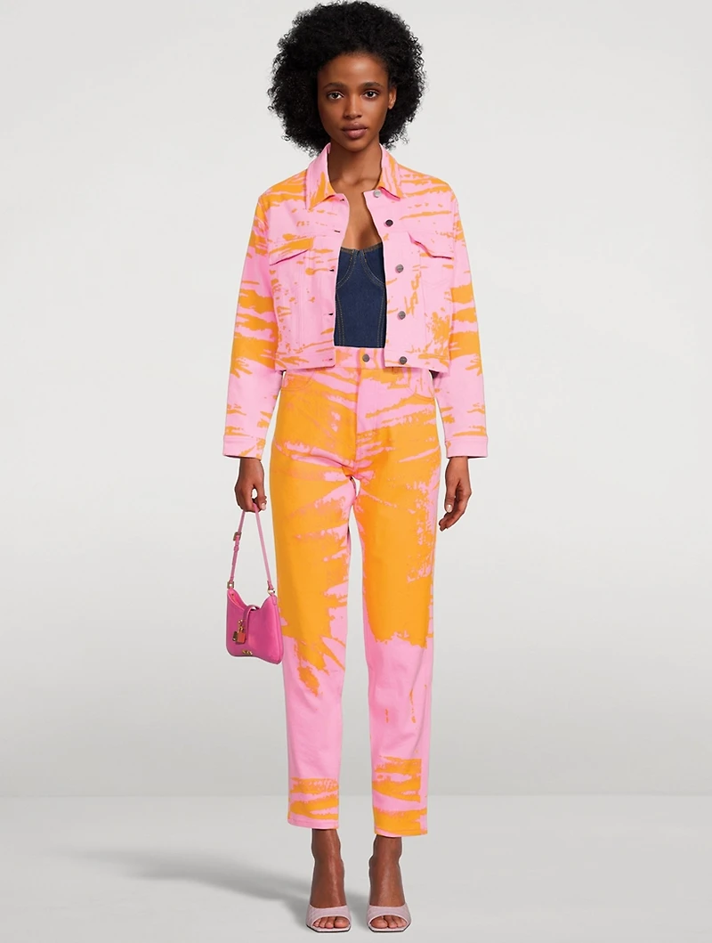 Printed Straight-Leg Jeans