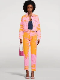 Printed Straight-Leg Jeans