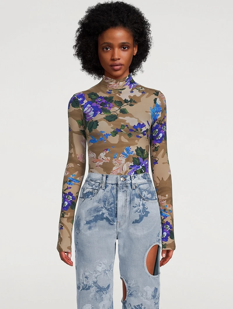 Second Skin Turtleneck Floral Print