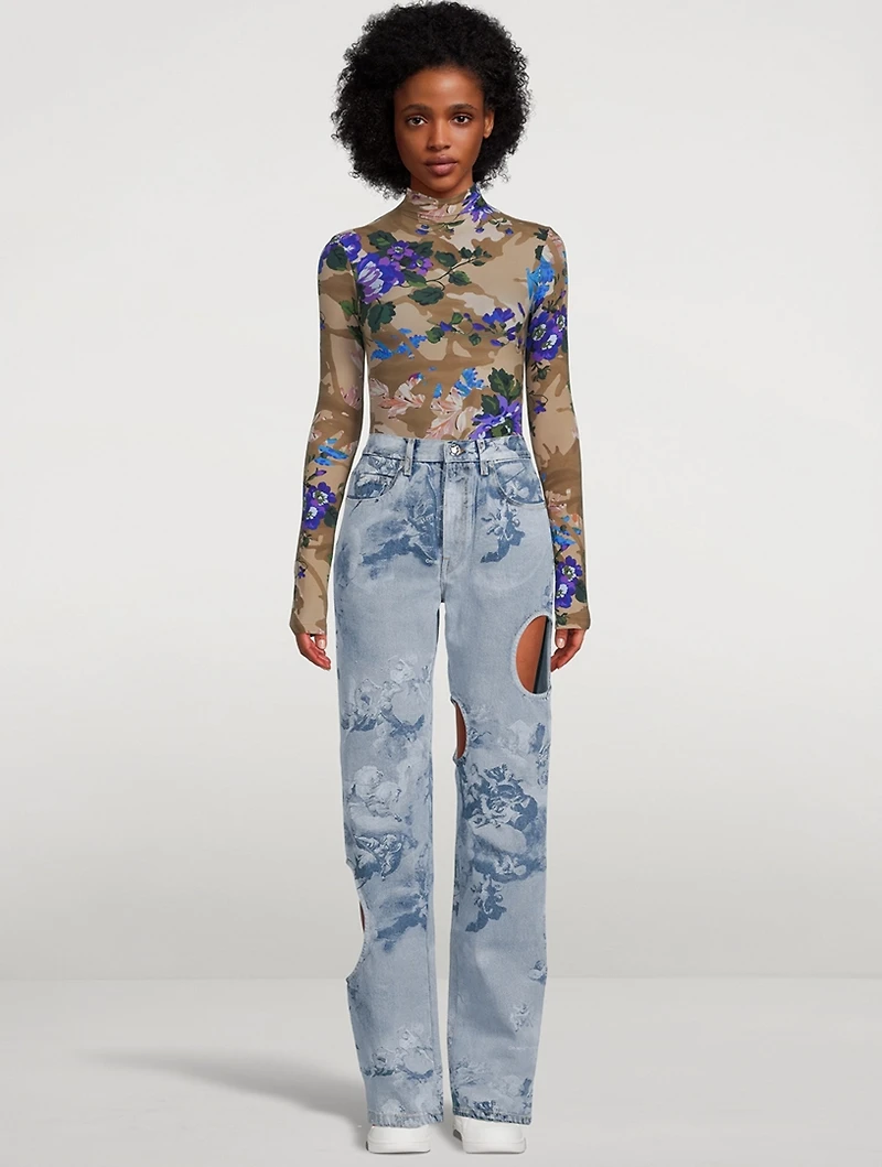 Second Skin Turtleneck Floral Print
