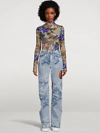 Second Skin Turtleneck Floral Print