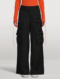 Wide-Leg Wool Cargo Pants