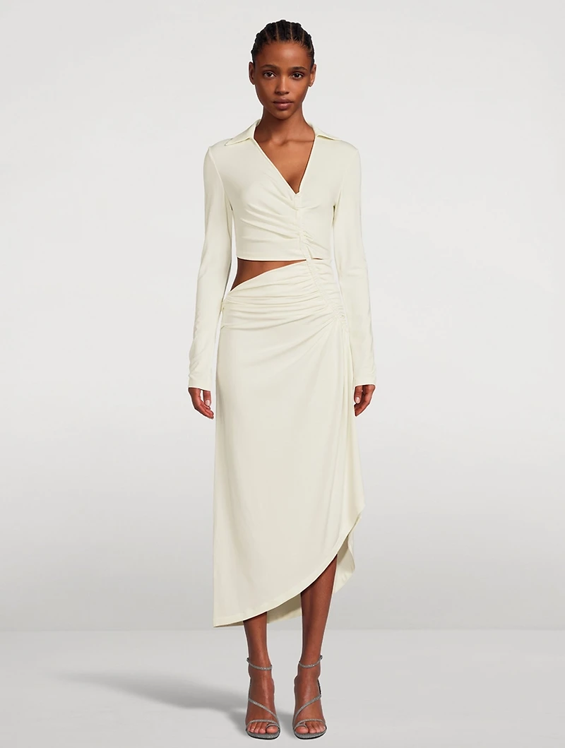 Cut-Out Crepe Midi Dress