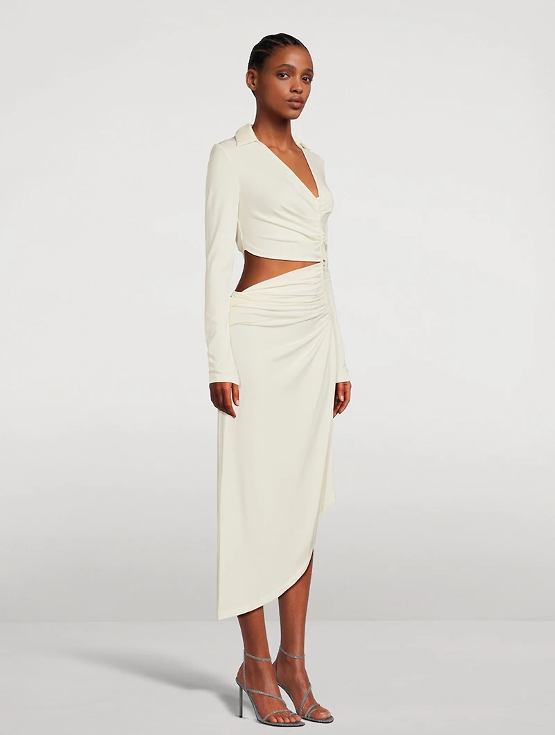 Cut-Out Crepe Midi Dress