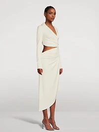 Cut-Out Crepe Midi Dress