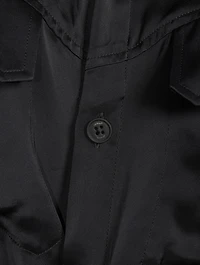 Twist Satin Shirt Dress
