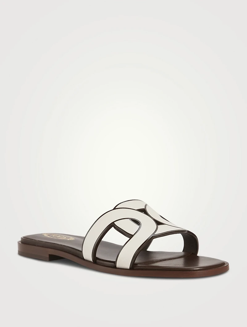 Leather Slide Sandals
