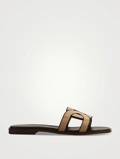 Suede Slide Sandals