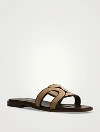 Suede Slide Sandals