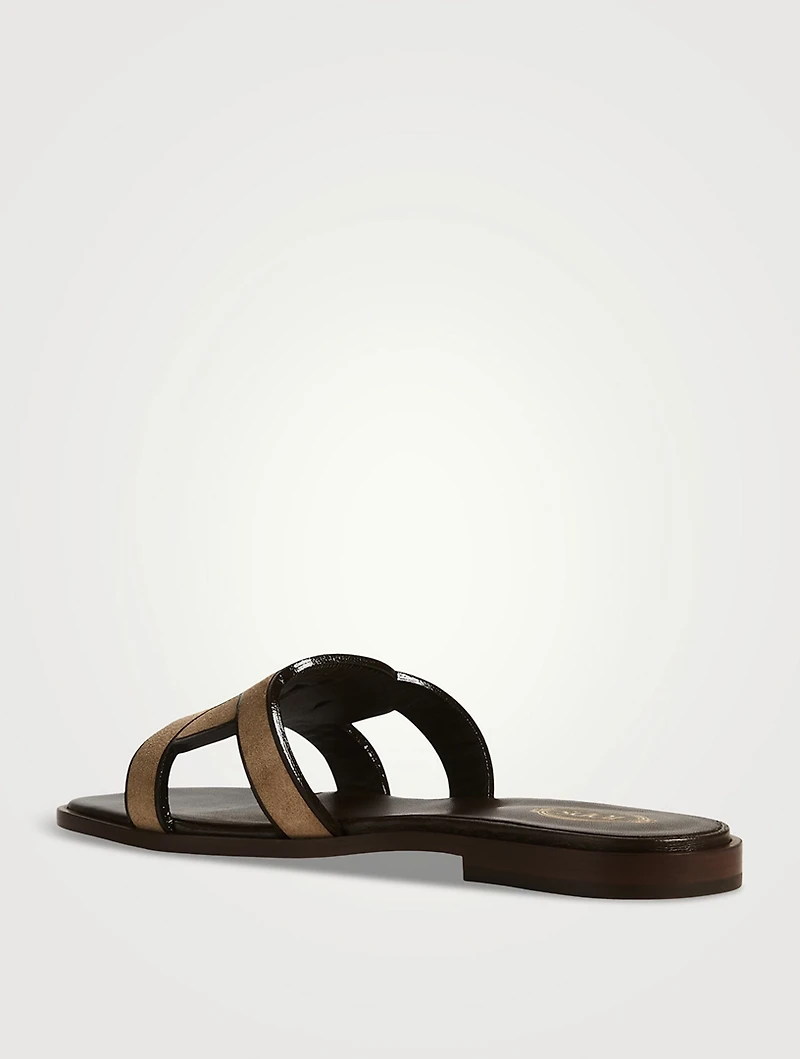Suede Slide Sandals