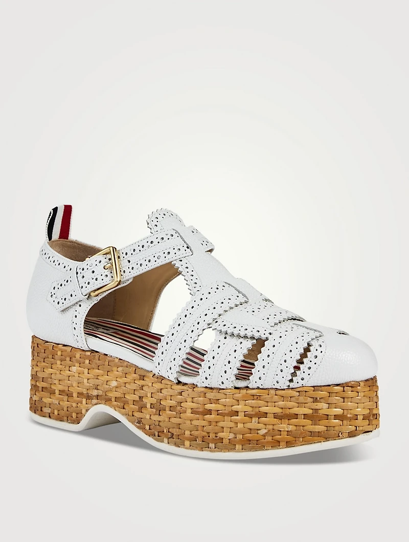 Leather Platform Fisherman Sandals