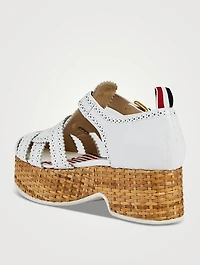 Leather Platform Fisherman Sandals