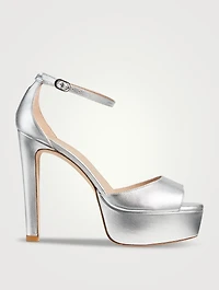 Discoplatform Metallic Leather Sandals