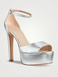 Discoplatform Metallic Leather Sandals