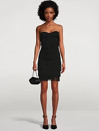 Strapless Fringe Mini Dress