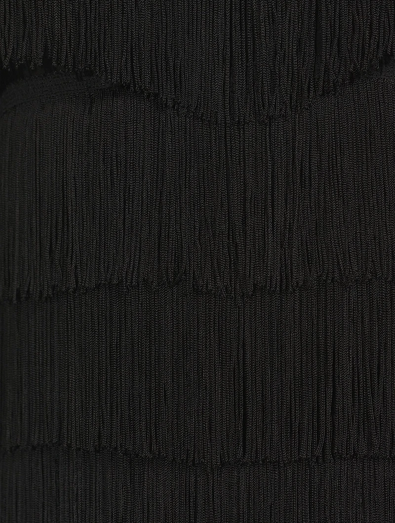 Strapless Fringe Mini Dress