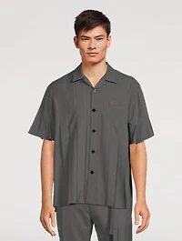 Pleated Short-Sleeve Suiting Shirt