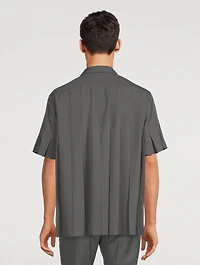 Pleated Short-Sleeve Suiting Shirt