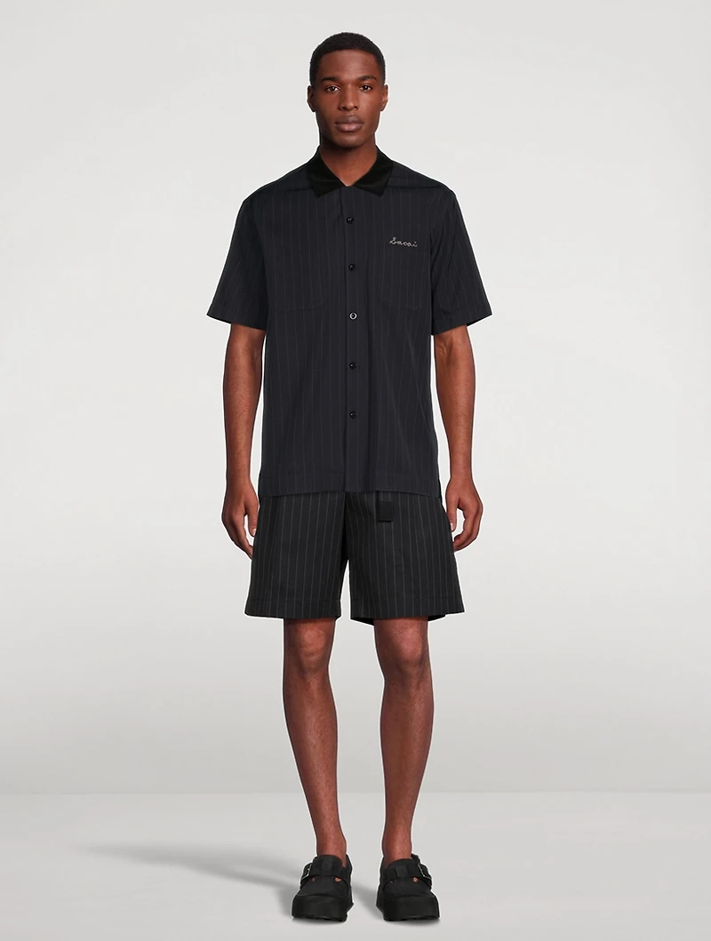 Cotton Shorts Chalk Striped Print