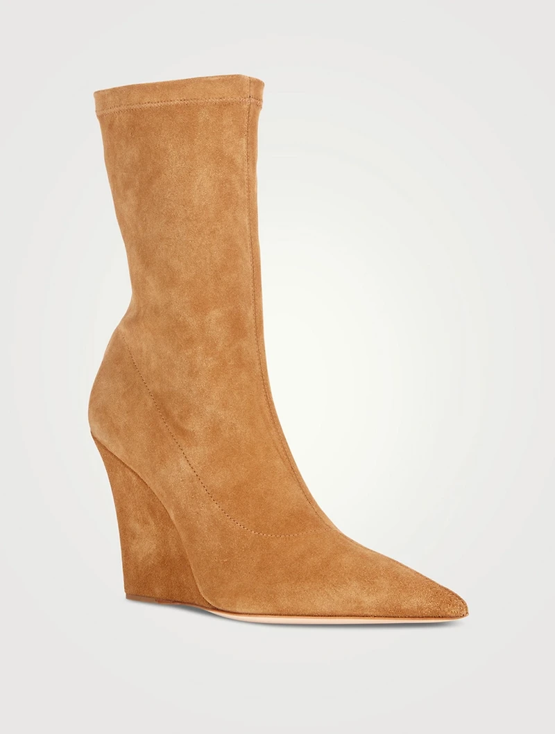 Wanda Suede Wedge Sock Boots
