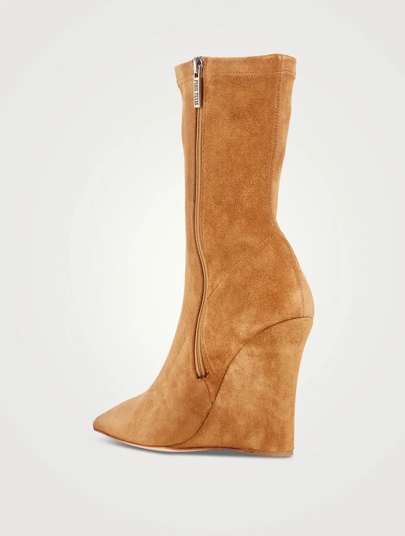 Wanda Suede Wedge Sock Boots