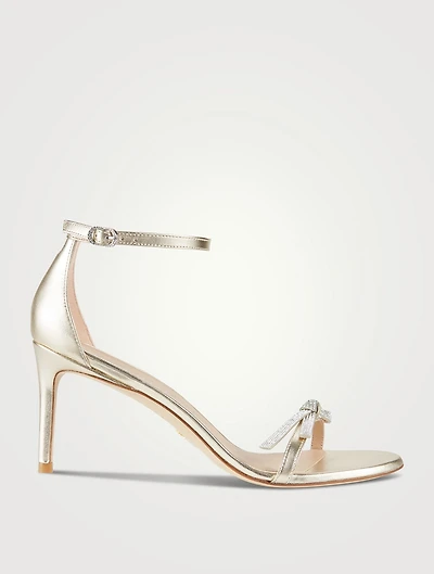 Nudist Bow Metallic Leather Sandals