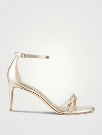 Nudist Bow Metallic Leather Sandals