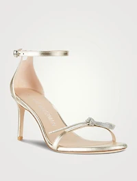 Nudist Bow Metallic Leather Sandals