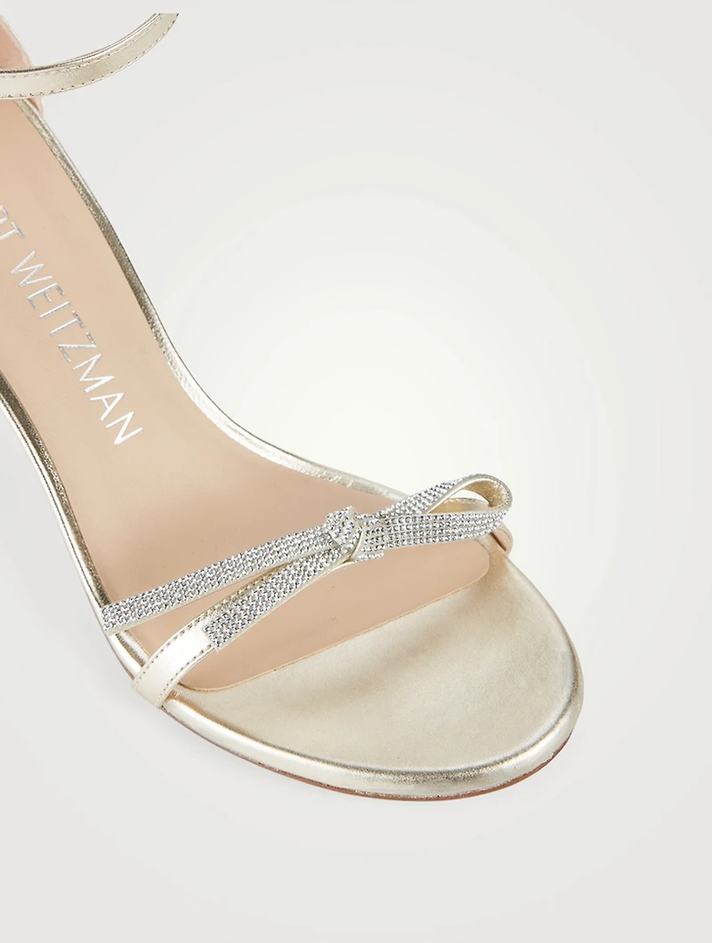Nudist Bow Metallic Leather Sandals