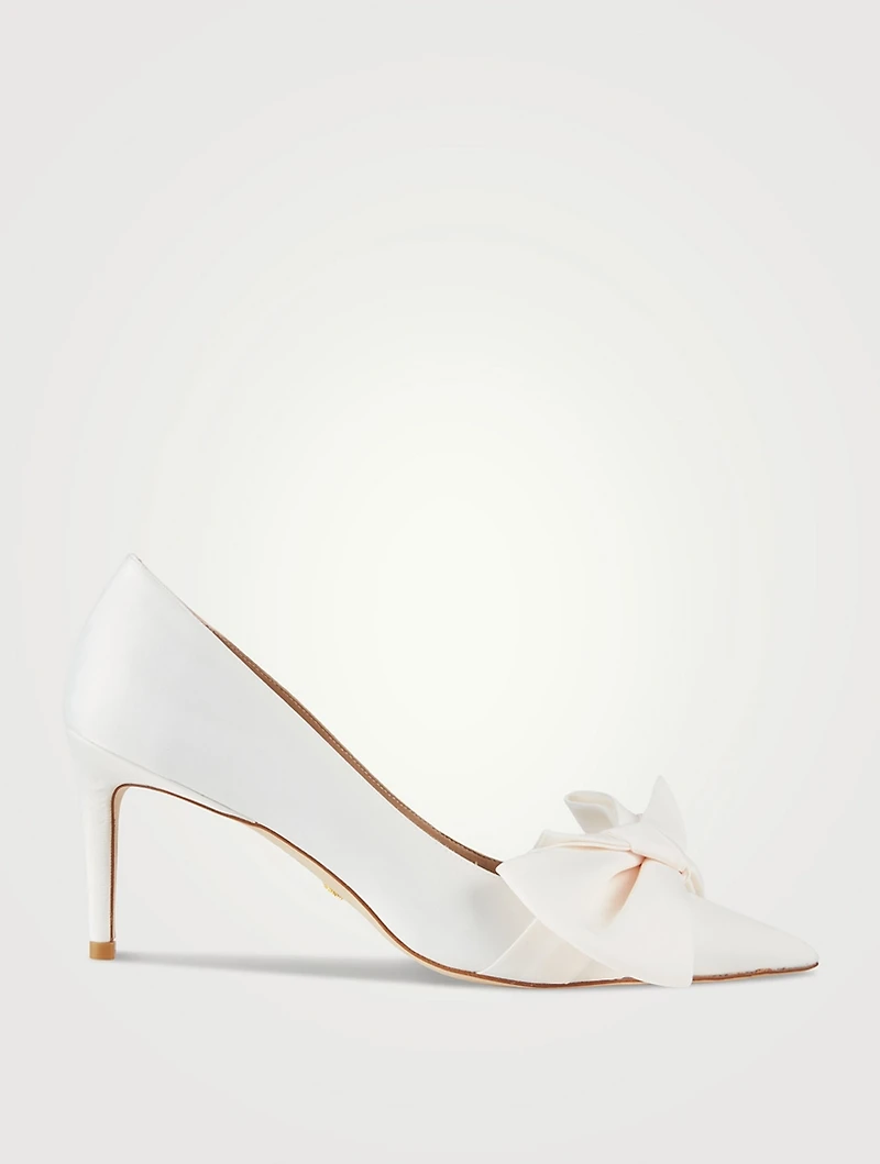 Stuart 75 Loveknot Satin Pumps