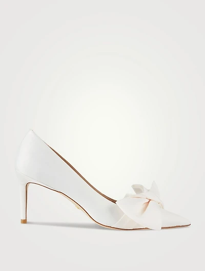 Stuart 75 Loveknot Satin Pumps