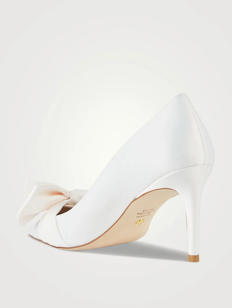 Stuart 75 Loveknot Satin Pumps
