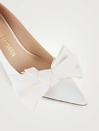 Stuart 75 Loveknot Satin Pumps
