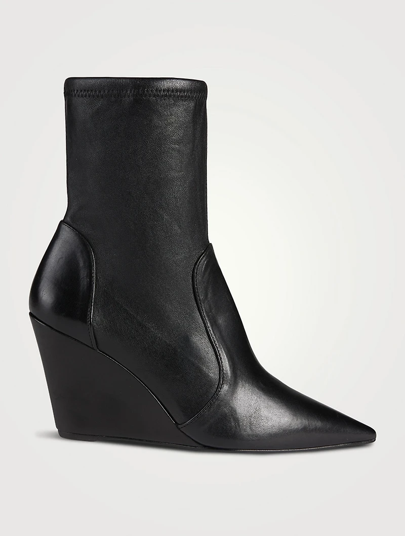 Stuart 85 Leather Wedge Sock Boots
