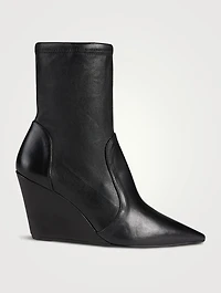 Stuart 85 Leather Wedge Sock Boots