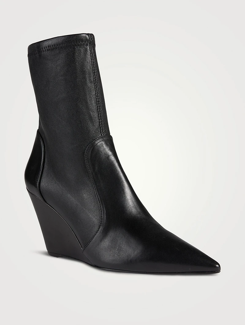 Stuart 85 Leather Wedge Sock Boots