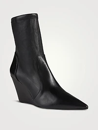 Stuart 85 Leather Wedge Sock Boots