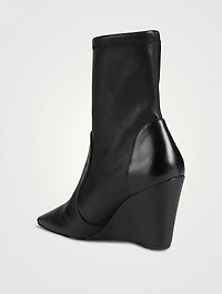 Stuart 85 Leather Wedge Sock Boots