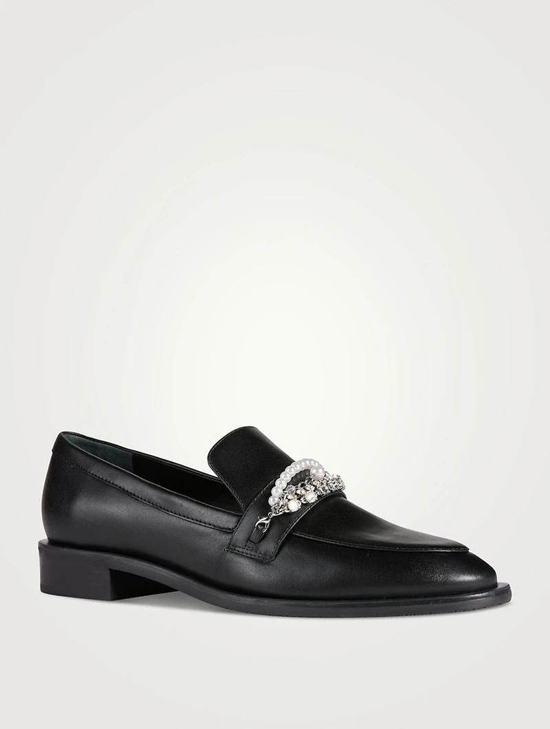 Pearldrop Leather Loafers