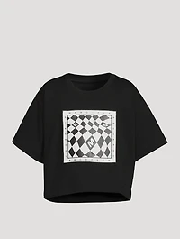 Cotton Logo Cropped T-Shirt