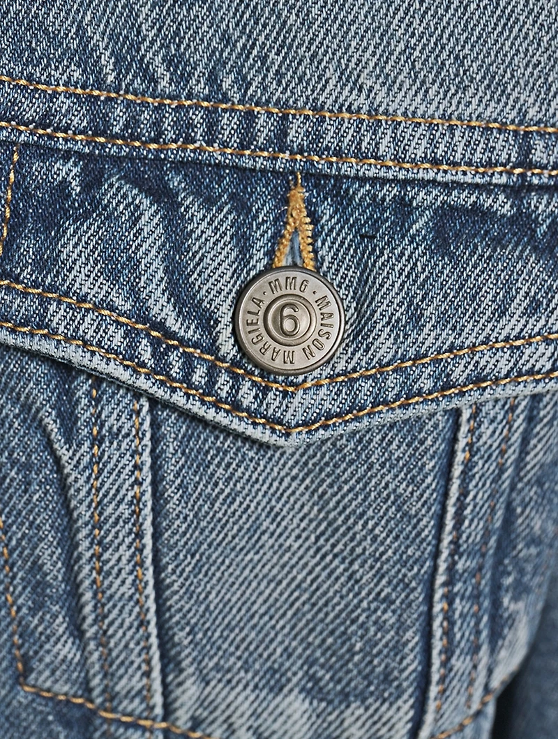 Cotton Denim Jacket With Back Logo