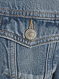 Cotton Denim Jacket With Back Logo