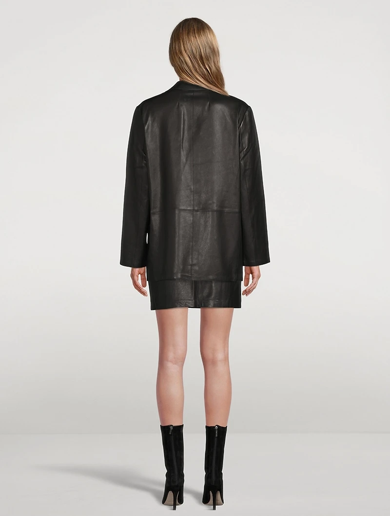Relaxed Leather Blazer
