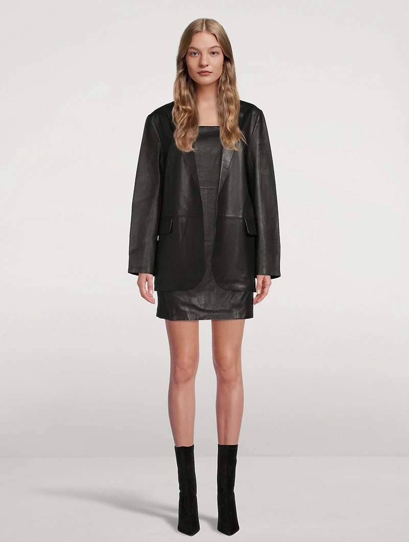 Relaxed Leather Blazer